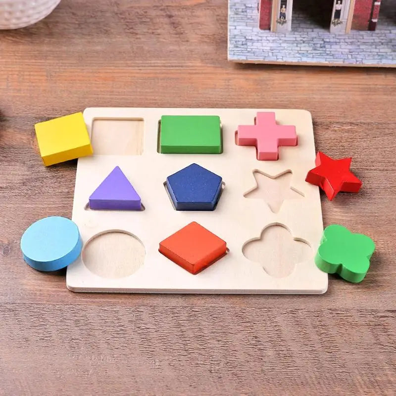 Wooden Geometric Shapes Stacking Rings and Fractions Boards- Shape Sorter Sorting Toy Stacking Game – Montessori Materials Educational Learning Toys for 3 4 5 6 Years