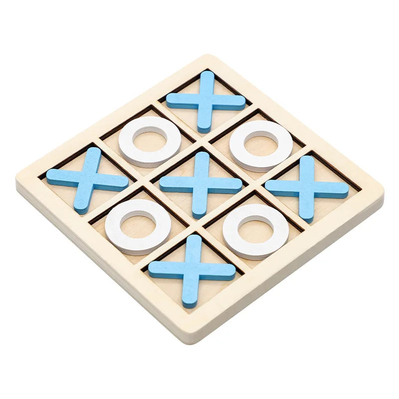Wooden Board Tic Tac Toe Game XO Table Toy Classical Family Children Puzzle Game Educational Toys