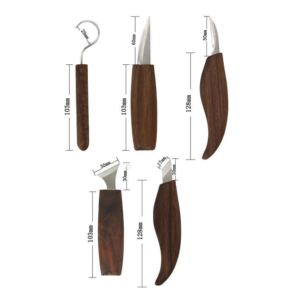 Wood Carving Knife Set - 8 PCS Hand Carving Tool Set for DIY Sculpture Carpenter Experts & Beginners