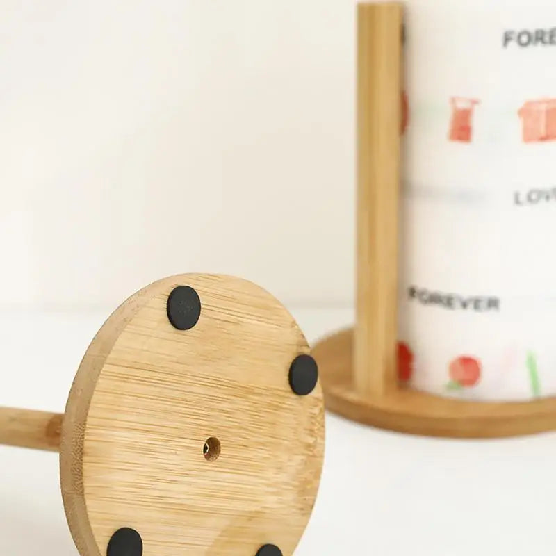 Wooden Paper Towel Holder Stand - Kitchen Paper Hanger Rack Bathroom Towel Roll Stand Organizer Simply Standing Countertop Paper Roll Holder