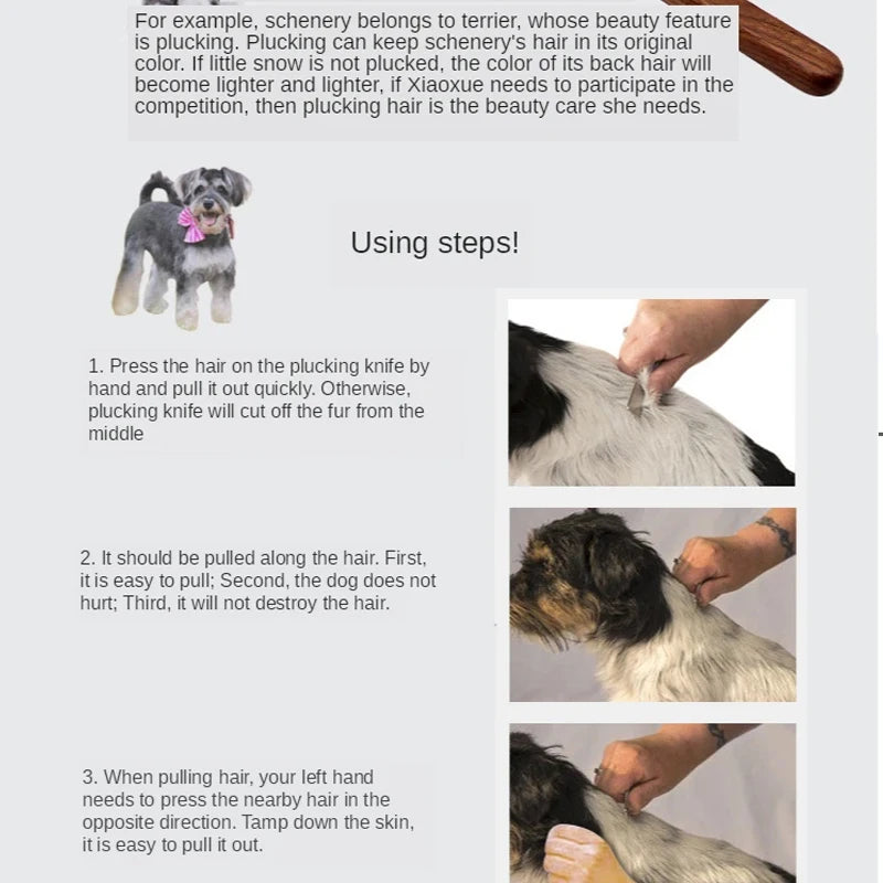 Dog Cat Pet Grooming Brush Metal Comb for Loosening up Removing Mats Debris Tangles and Knots Wooden Handle Stainless Steel Tooth Perfect for Honghair Pets