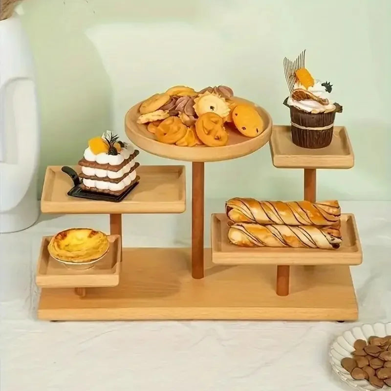 Solid Wood Stall Display Stand Creative Wood Jewelry Ornaments Display Table Ins Style Display Multi-layer Storage Rack