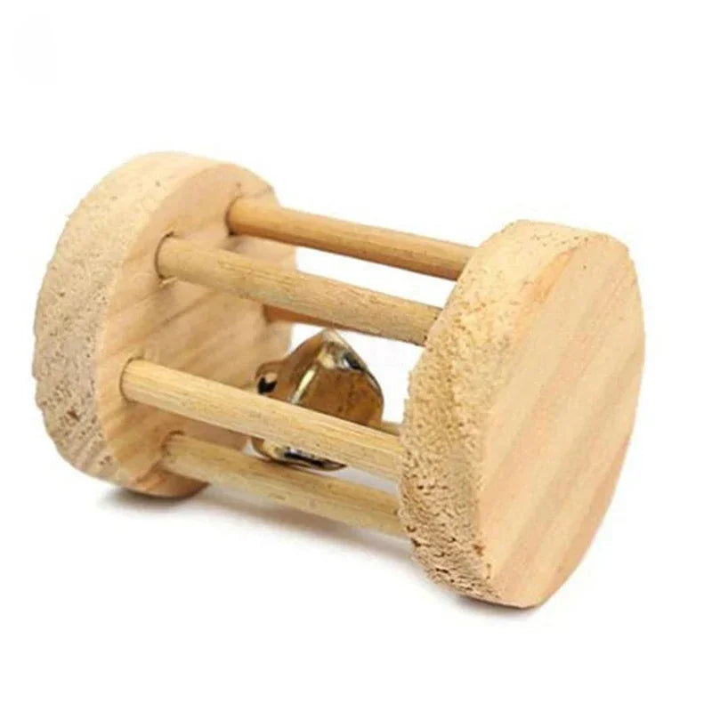 Hamster Toys Rat Toys Chinchilla Toys Hamster Chew Toys Cage Accessories Apple Wood Sticks Ladder Bell Roller for Gerbil Guinea Pigs and Other Small Animal