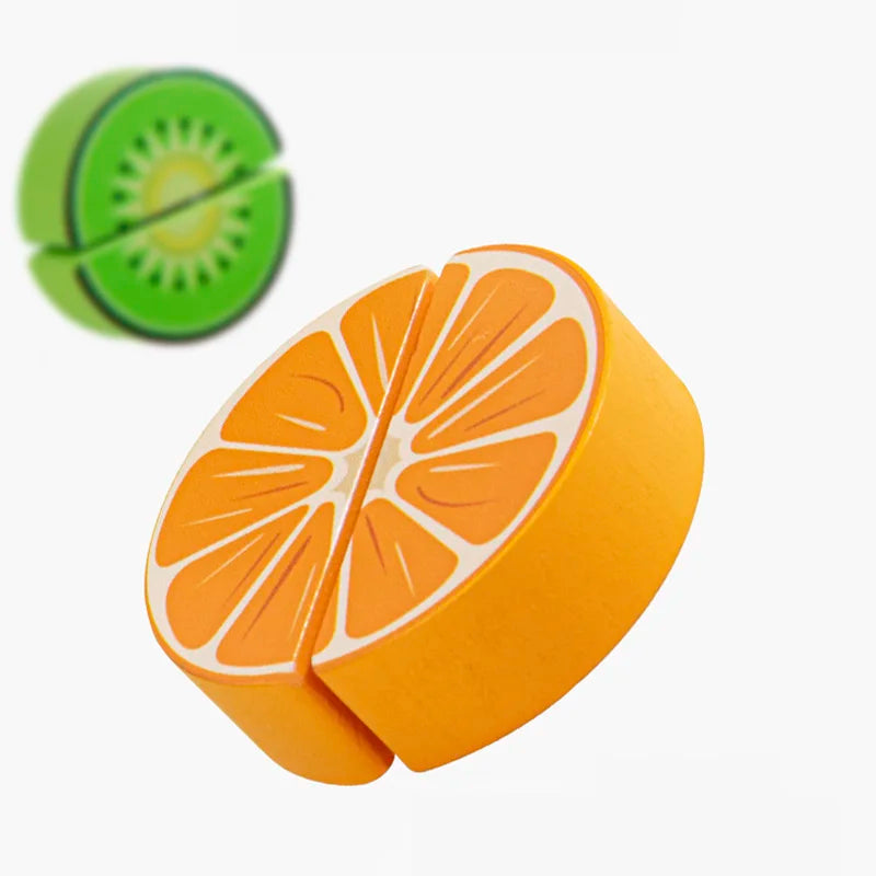 Wooden Play Food for Kids Kitchen Cutting Fruits Toys for Toddlers Pretend Vegetables Gift for Boys Girls Educational Toys