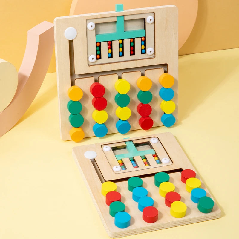 Four color walking double-sided game chess, children's logical thinking training, Montessori early education puzzle toys for you