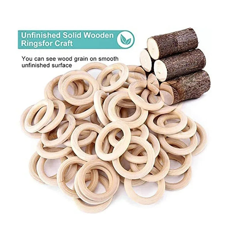 20pcs Wooden Rings for Crafts, Natural Wooden Rings for Macrame, Unfinished Wood Rings Circles, Macrame Rings Wooden Hoops for DIY Craft Pendant Connectors Jewelry Making  Macrame Craft Decorative Wooden Hoop