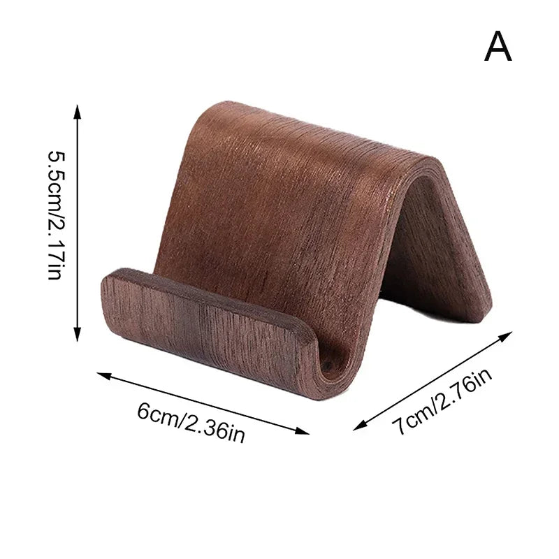 Cell Phone Stand for Desk - Portable Wood Phone Holder for Bed Compatible with iPhone 16 15 14 13 Pro Max 12 11 iPad Mini, Smartphone, Wooden Office Aesthetic Desk Accessories
