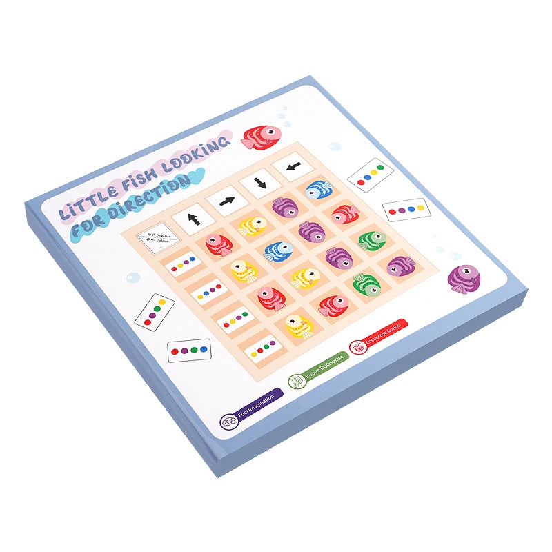Children's Wooden Montessori Toys Kids Logical Thinking Training Direction Color Cognition Educational Battle Battle Board Game