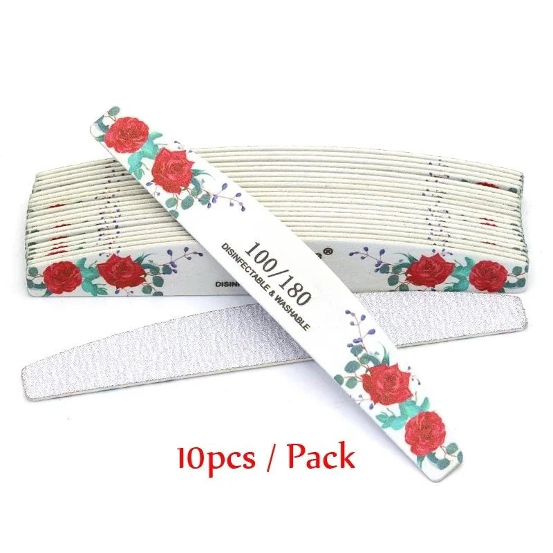 Rough Nail File 100/180 Grit, Heavy Duty Nail Files for Acrylic/Natural Nails, Emery Boards for Nails, Strong Finger Nail Filler, Coarse Nail File for Home and Salon Use