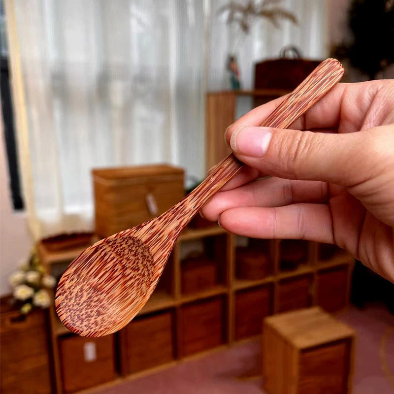 set of 1 Polished Coconut Bowls and Wooden Spoon Sets Natural Coconut Salad Smoothie Bowls for Kitchen Women Gifts Decoration Kids Birthday
