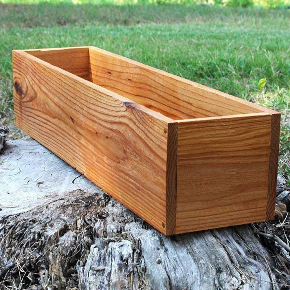 Antiseptic Wood Flower Box Wooden Planter Boxes Retro Window Outdoor Pot Cedar Succulent Decorative Pots