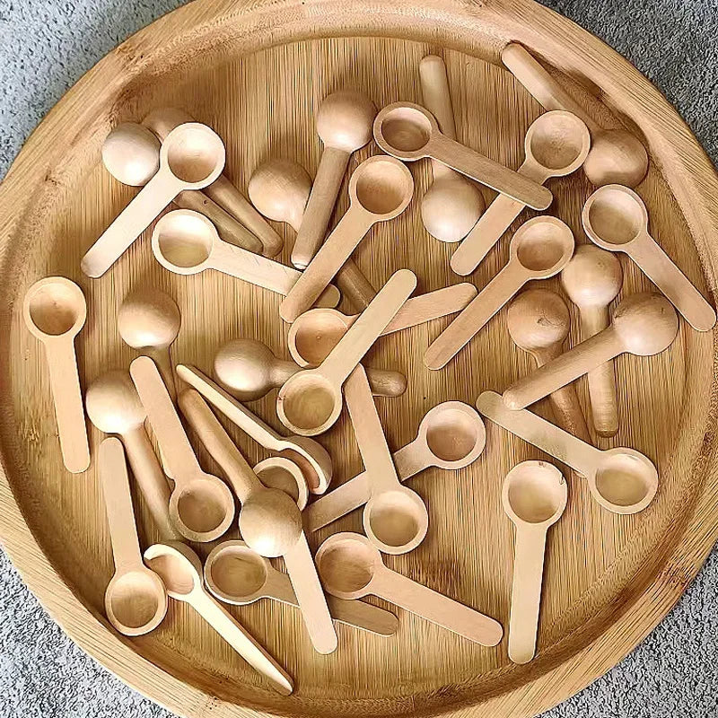 Mini Wooden Spoons Bulk Small Condiments Tiny Jars Spoons for Coffee Condiment Honey Teas Sugar Kitchen Cooking Bath Salt 3 Inch (10pcs)
