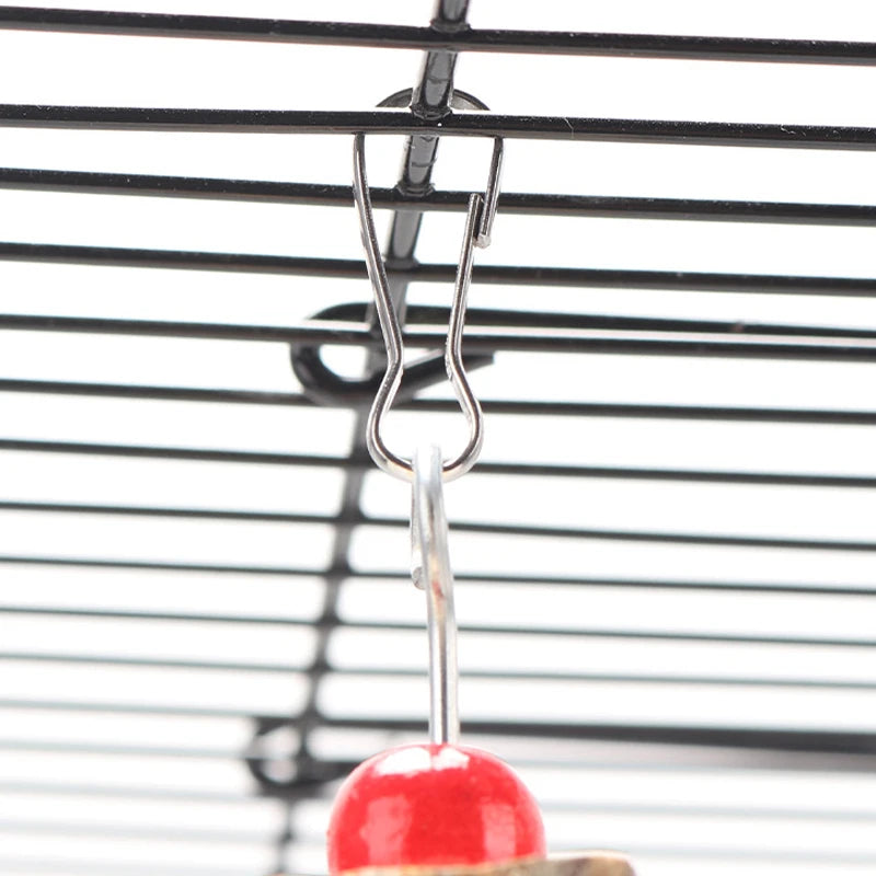 Parakeet Wooden Chew Toy, Hanging Wood Cookies for Pecking and Chewing, Great for Parrots, Macaws, African Grays & Conures
