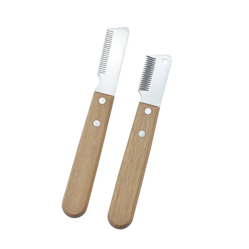 Dog Cat Pet Grooming Brush Metal Comb for Loosening up Removing Mats Debris Tangles and Knots Wooden Handle Stainless Steel Tooth Perfect for Honghair Pets