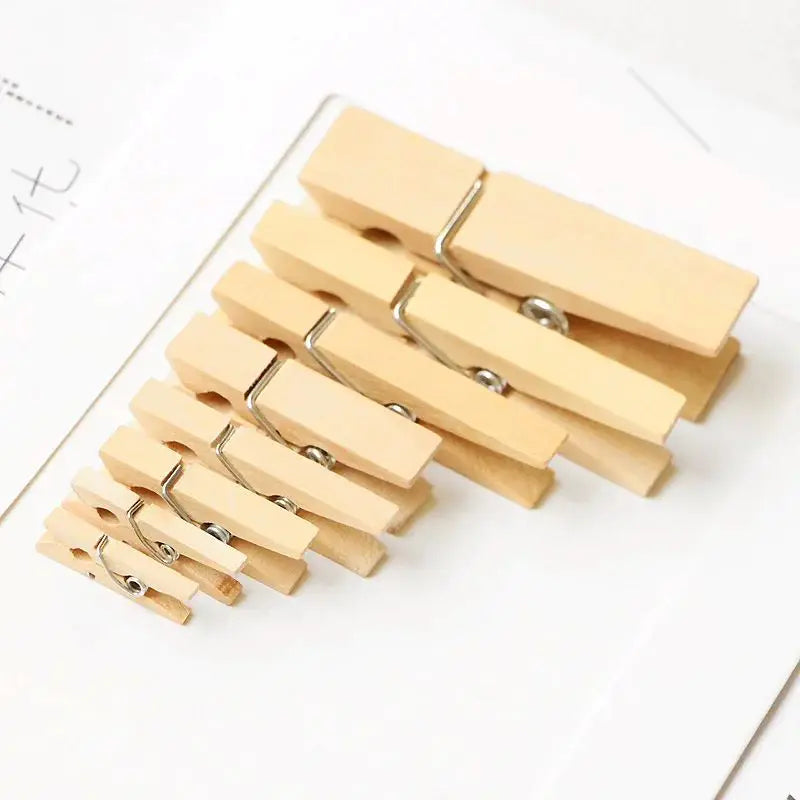 Mini Clothespins, Mini Clothes Pins for Photo Natural Wooden Small Picture Clips for Crafts 50pcs Decorative Wood Clips for Wall Hanging Pictures