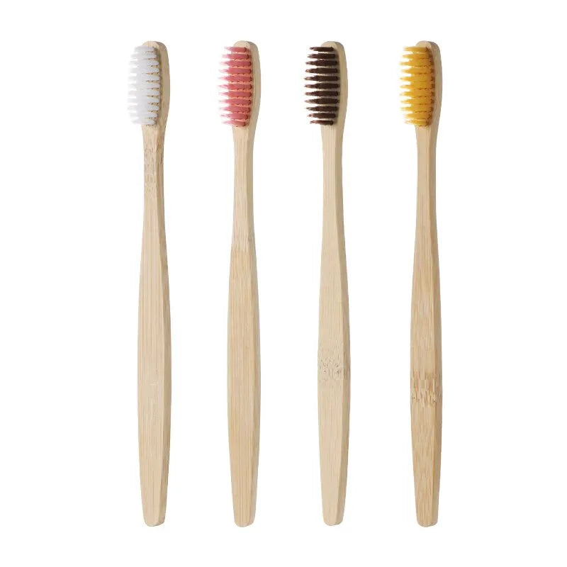 Forest 10 Count Bamboo Toothbrush, Soft Bristle for Adults, Eco Friendly Natural Wooden Toothbrushes, Vegan Organic Bamboo Travel Tooth Brush (10 Colors)