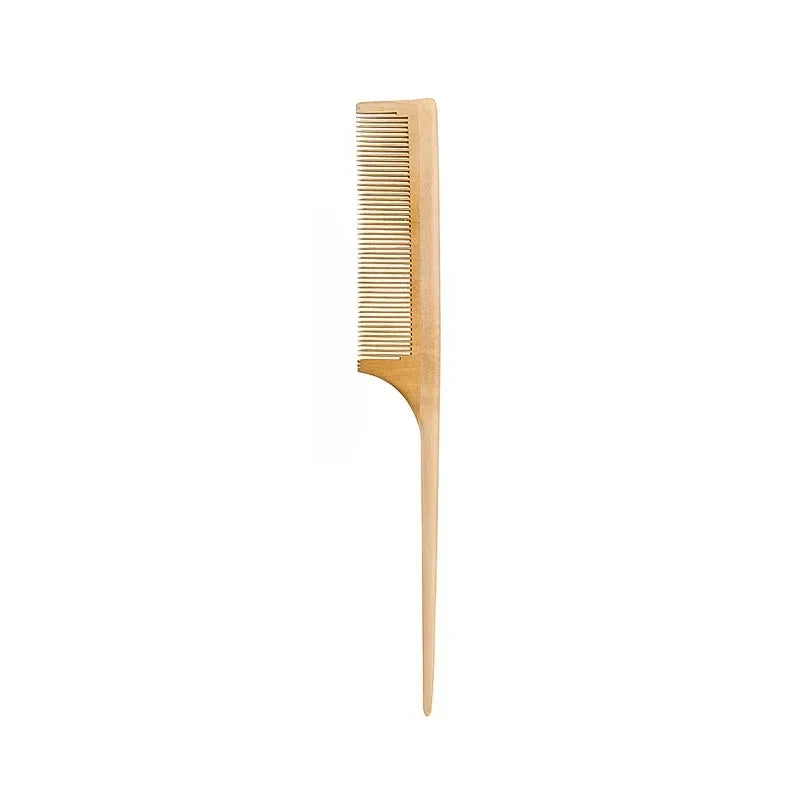 1Pcs Natural Bamboo Wooden Hair Comb Anti-Static Afro Fork Combs For Women Round Wide Tooth Wood Comb Hair Brush women