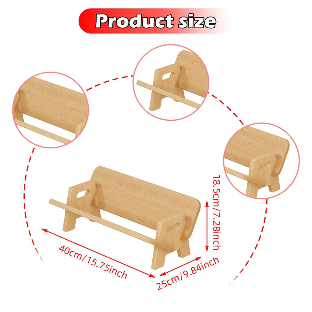 Couch-Style Desktop Bookshelf Organizer - Natural Wood Desk Top Bookshelf for Books, CDs, Magazines, Space-Saving for Home Office/Dorm