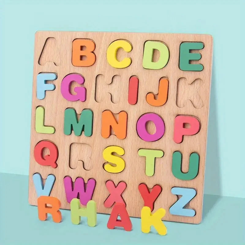 Alphabet Puzzles, Wooden Puzzles for Toddlers, ABC Shape Puzzles for Kids, Preschool Learning Activities, Gift for Girls Boys