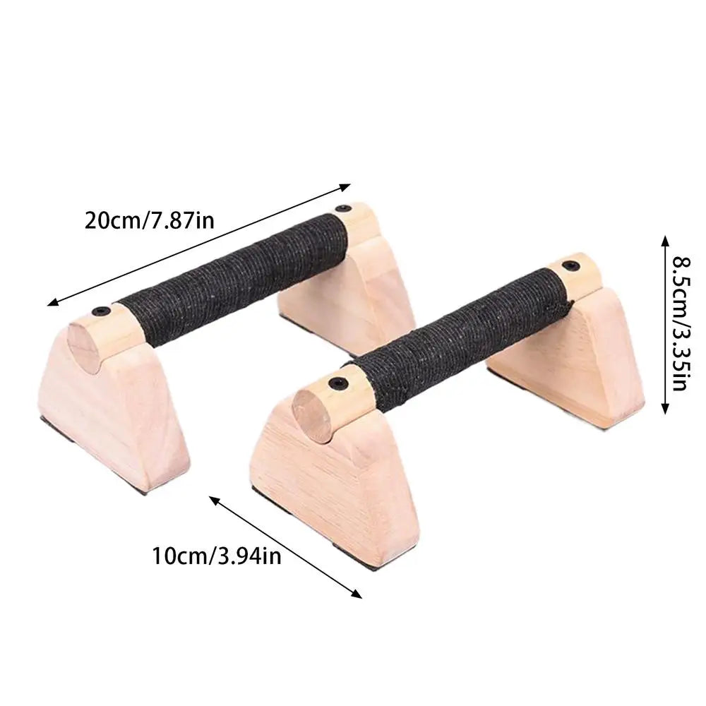 Wooden Parallettes Push Up Bars, 2 PCS Wood Calisthenics Bars with Non-Slip Base, Pushup Handles for Floor Home Fitness, Workout Equipment for Men and Women Strength Training