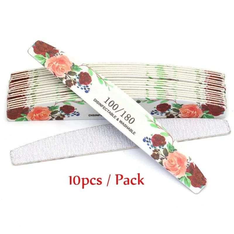 Rough Nail File 100/180 Grit, Heavy Duty Nail Files for Acrylic/Natural Nails, Emery Boards for Nails, Strong Finger Nail Filler, Coarse Nail File for Home and Salon Use