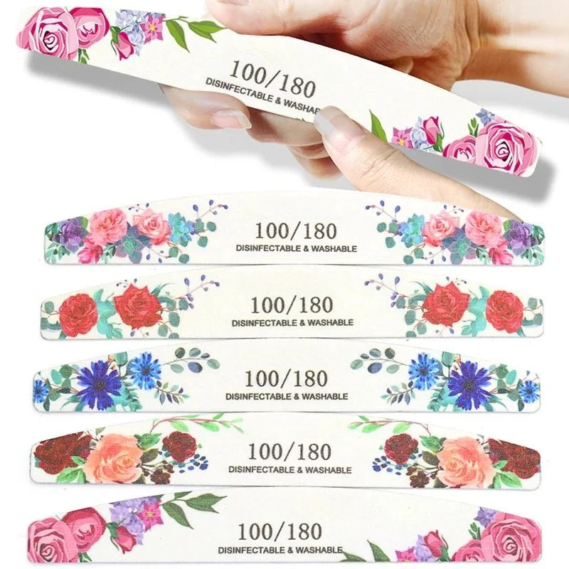 Rough Nail File 100/180 Grit, Heavy Duty Nail Files for Acrylic/Natural Nails, Emery Boards for Nails, Strong Finger Nail Filler, Coarse Nail File for Home and Salon Use