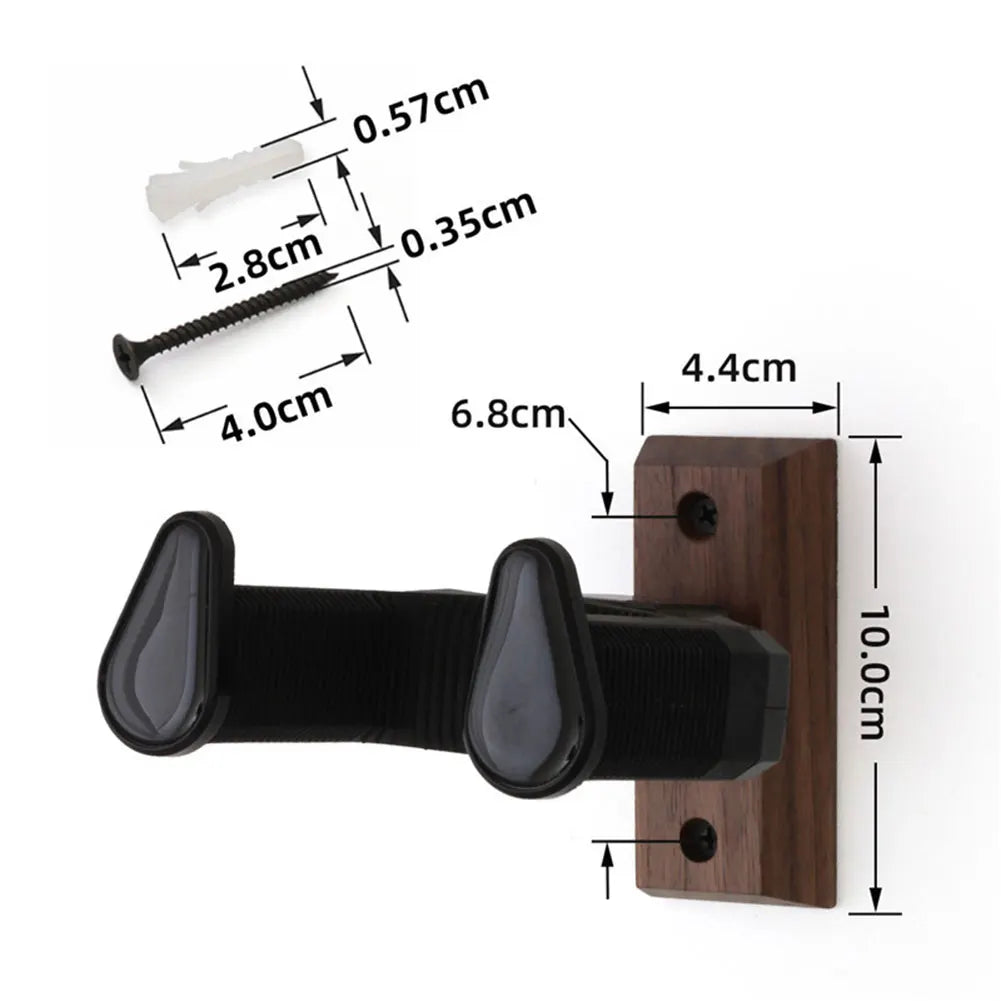 Guitar Wall Mount - Hanger Holder for Acoustic Electric Guitars Bass Ukulele - Solid Wood Wall Stand