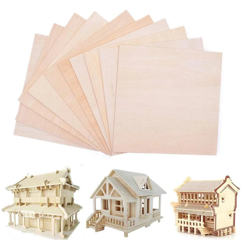 5/10 Pack Balsa Wood Sheets, Natural Unfinished Wood for House Aircraft Ship Boat DIY Wooden Plate Model, School Projects, Craft Project