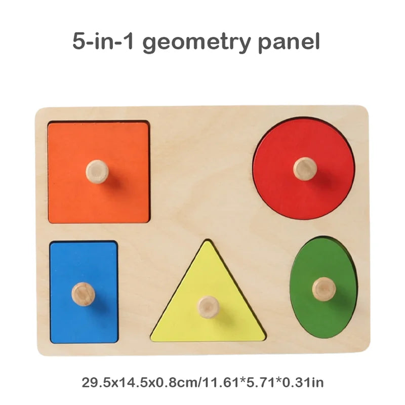 Toddler Wooden Preschool Learning Shape Peg Puzzle Board Toys