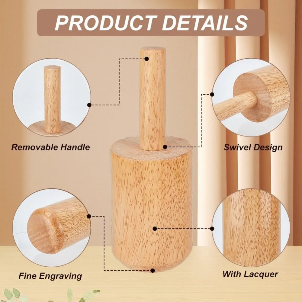 8.6x3.1 inch Cup Pottery Molds, Burlywood Wood Pottery Tools with Handle Pottery Matrixs Set with Coated for Clay Pottery Rib Wooden Shaping Porcelain Cup