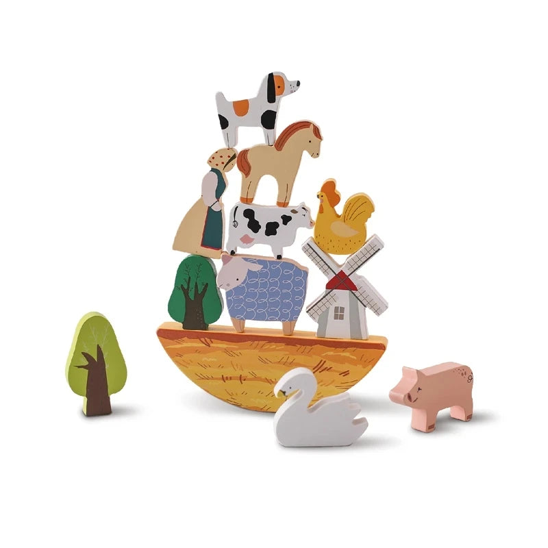 Wooden Tree Toys Balance Toys Wooden Peg Dolls Preschool Learning Educational Montessori Toys, Natural Woodland Trees Creative Accessories for Home Decor