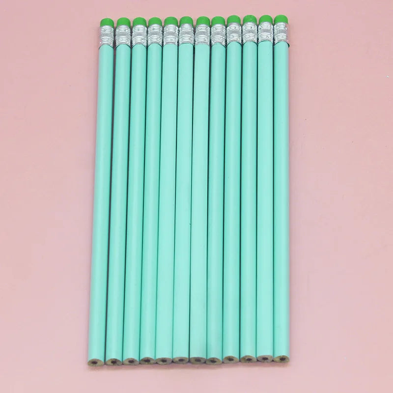 20/50/100 Personalized Colored Wooden Pencils Customized School Decor Pen With Eraser Wedding Gift Favors Baby Shower Party 19CM