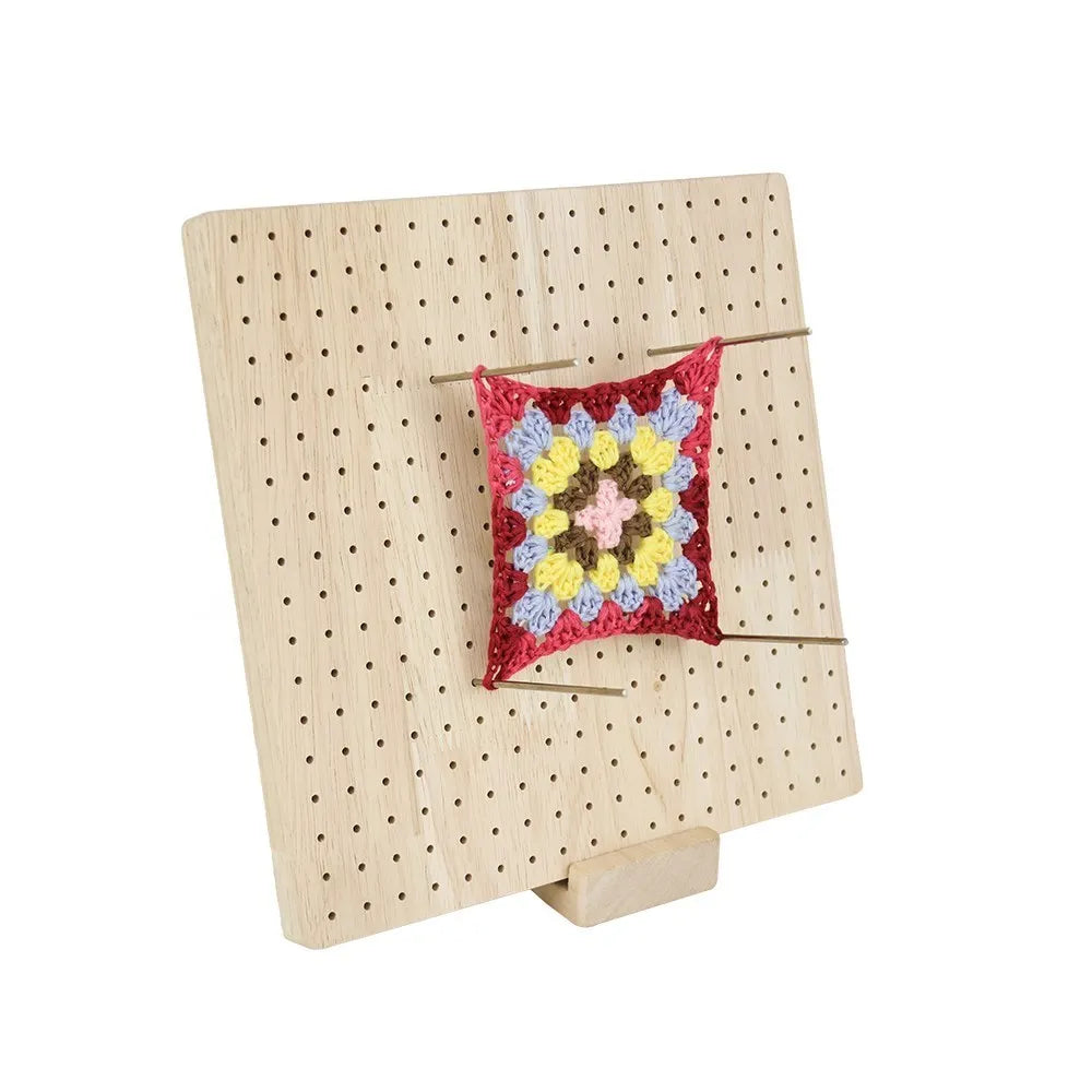 Crochet Board with 20 Pins, Upgrade Large Handcrafted Granny Square Blocking Mat for Knitting & Crochet Projects
