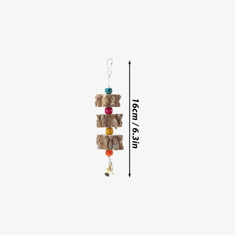 Parakeet Wooden Chew Toy, Hanging Wood Cookies for Pecking and Chewing, Great for Parrots, Macaws, African Grays & Conures