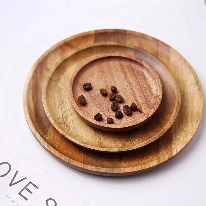 Bamboo Serving Platter, Round Wood Tray, Wooden Serving Tray, Fruit, Bread, Salad Plate, Charcuterie Serving Board