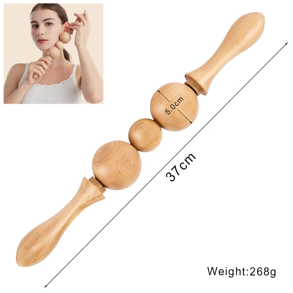 Wood Therapy Massage Tools Lymphatic Drainage Massager Maderoterapia Kit Wooden Massager Body Sculpting Tools for Muscle Pain Relief, Anti-Cellulite, Body Contouring and Shaping