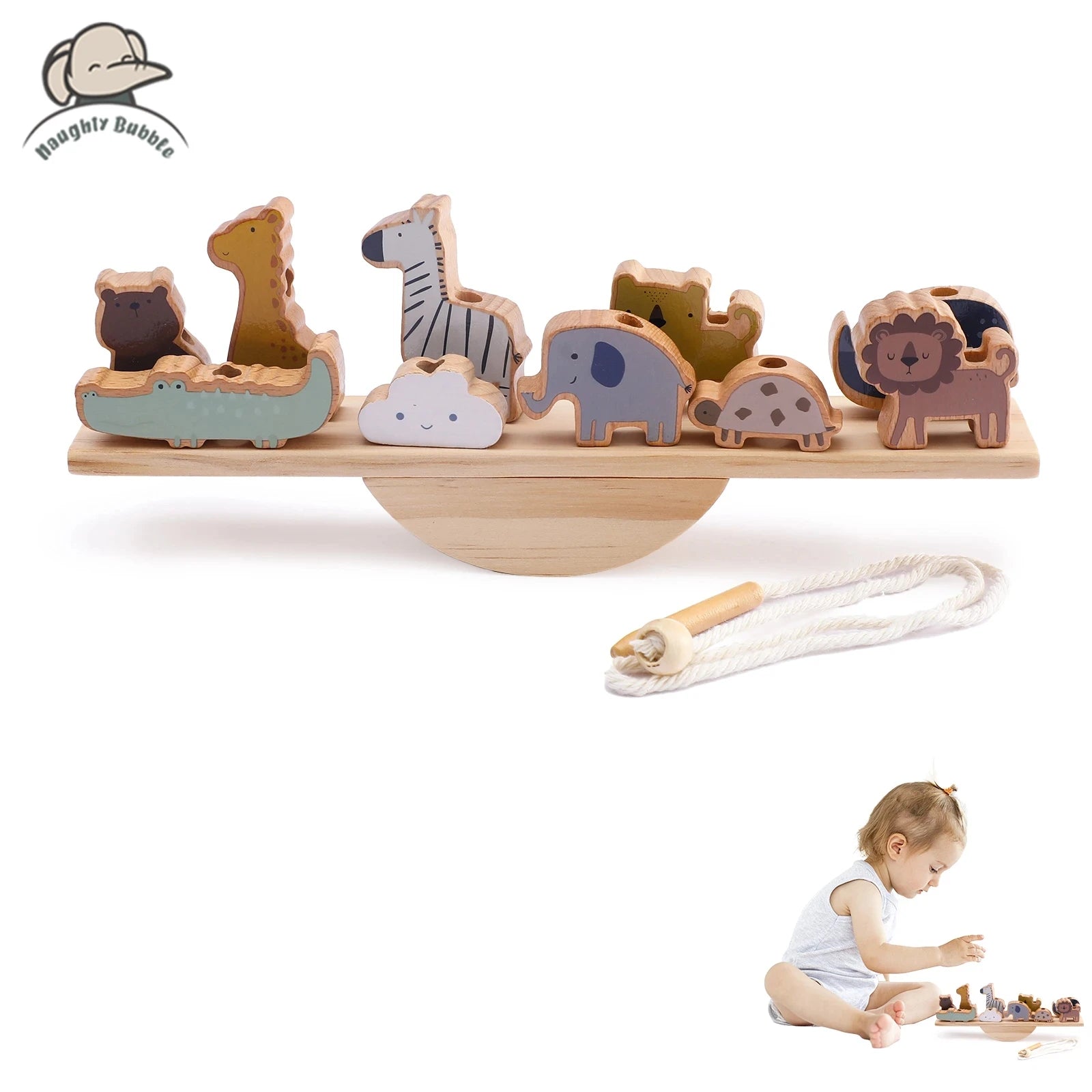 Wooden Tree Toys Balance Toys Wooden Peg Dolls Preschool Learning Educational Montessori Toys, Natural Woodland Trees Creative Accessories for Home Decor