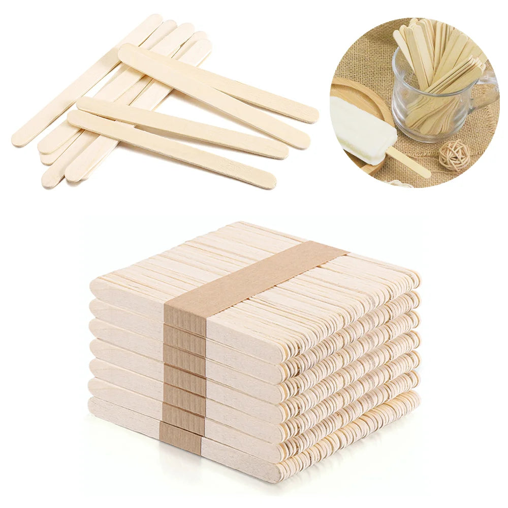 Popsicle Stick Premium Quality 50/100/150pcs - Craft Supplies Sticks - Bulk Popsicle Mixed Sizes Assorted Multi Mini Large Wood Strips - Craft for Kids