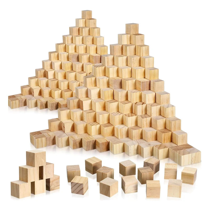 50/100pcs 20/25/30mm Solid Smooth Unfinished Wood Cubes, Blank Wooden Blocks for DIY Crafts, Creating Unique Puzzle Making Piece