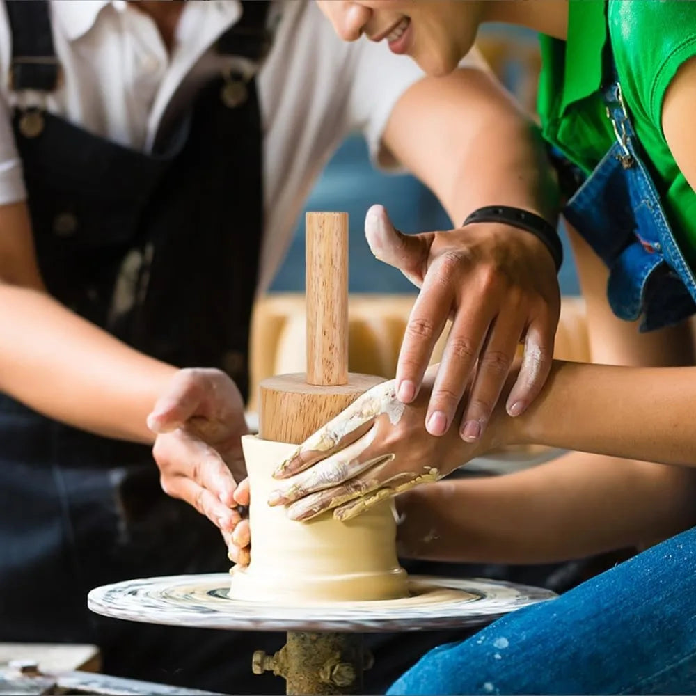 8.6x3.1 inch Cup Pottery Molds, Burlywood Wood Pottery Tools with Handle Pottery Matrixs Set with Coated for Clay Pottery Rib Wooden Shaping Porcelain Cup