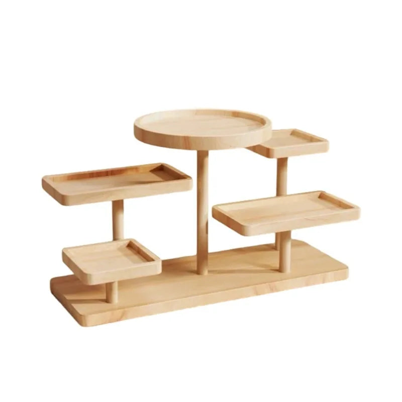 Solid Wood Stall Display Stand Creative Wood Jewelry Ornaments Display Table Ins Style Display Multi-layer Storage Rack