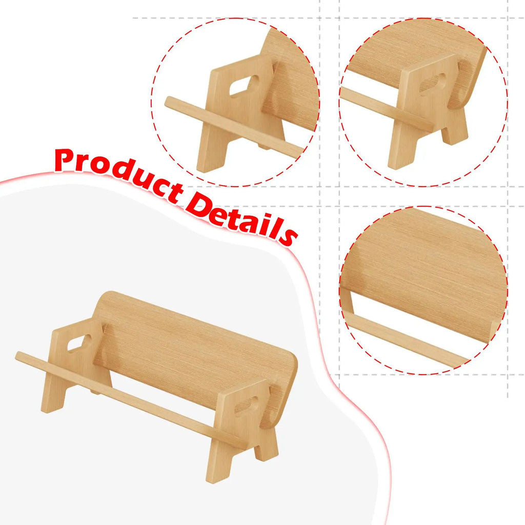 Couch-Style Desktop Bookshelf Organizer - Natural Wood Desk Top Bookshelf for Books, CDs, Magazines, Space-Saving for Home Office/Dorm