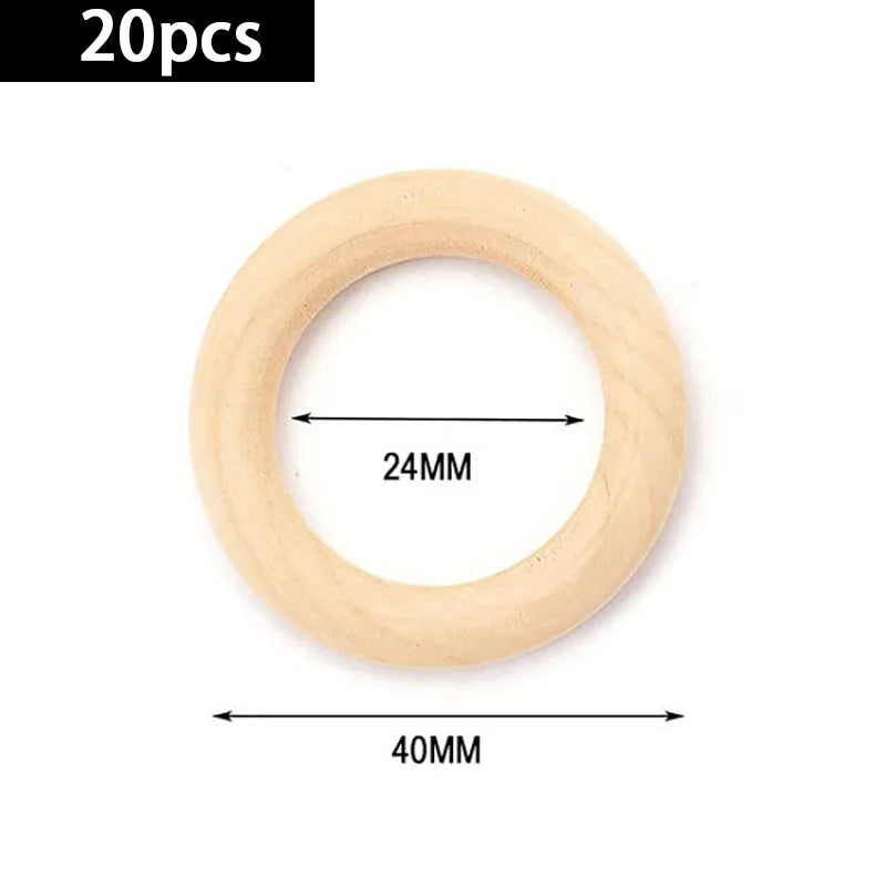 20pcs Wooden Rings for Crafts, Natural Wooden Rings for Macrame, Unfinished Wood Rings Circles, Macrame Rings Wooden Hoops for DIY Craft Pendant Connectors Jewelry Making  Macrame Craft Decorative Wooden Hoop