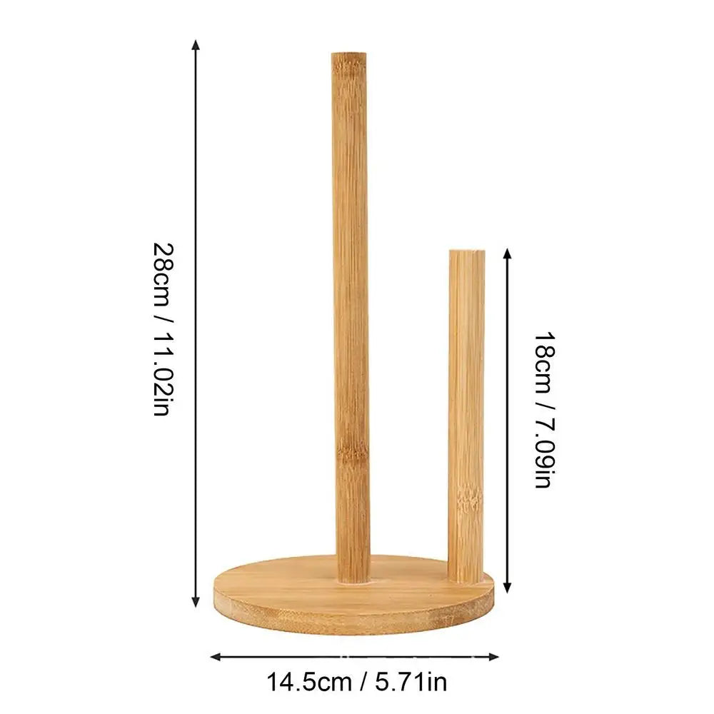 Wooden Paper Towel Holder Stand - Kitchen Paper Hanger Rack Bathroom Towel Roll Stand Organizer Simply Standing Countertop Paper Roll Holder