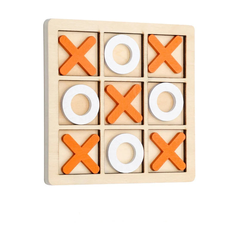 Wooden Board Tic Tac Toe Game XO Table Toy Classical Family Children Puzzle Game Educational Toys
