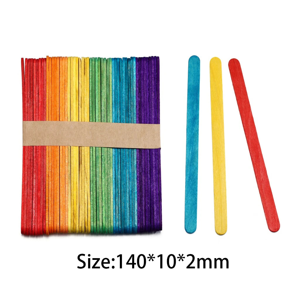 Popsicle Stick Premium Quality 50/100/150pcs - Craft Supplies Sticks - Bulk Popsicle Mixed Sizes Assorted Multi Mini Large Wood Strips - Craft for Kids