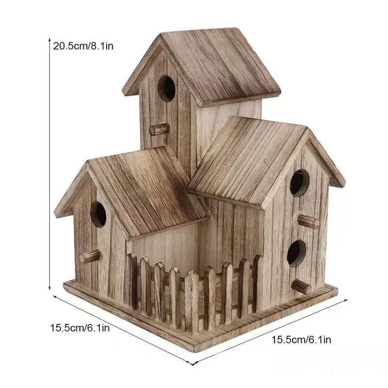 Bird House,Bird House for Outside,Wooden Bird Houses for Outside Hanging,Birdhouse Outdoor Nesting Box for Wild Bird Viewing