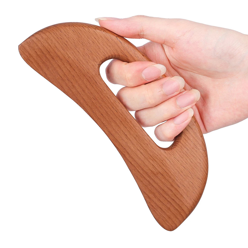 enttgo Body Gua Sha Tool Wooden Lymphatic Drainage Tool,Guasha Massage Tools for Anti Cellulite and Relieve Muscle Fatigue,Wood Therapy Massage Tools for Neck Back Face Leg Facial