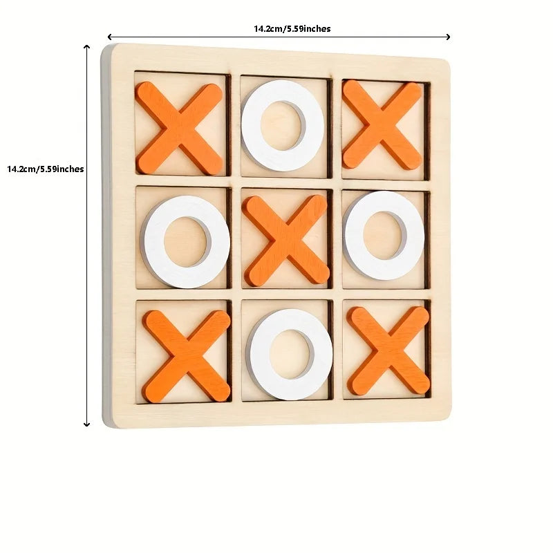 Wooden Board Tic Tac Toe Game XO Table Toy Classical Family Children Puzzle Game Educational Toys