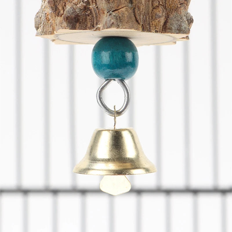 Parakeet Wooden Chew Toy, Hanging Wood Cookies for Pecking and Chewing, Great for Parrots, Macaws, African Grays & Conures